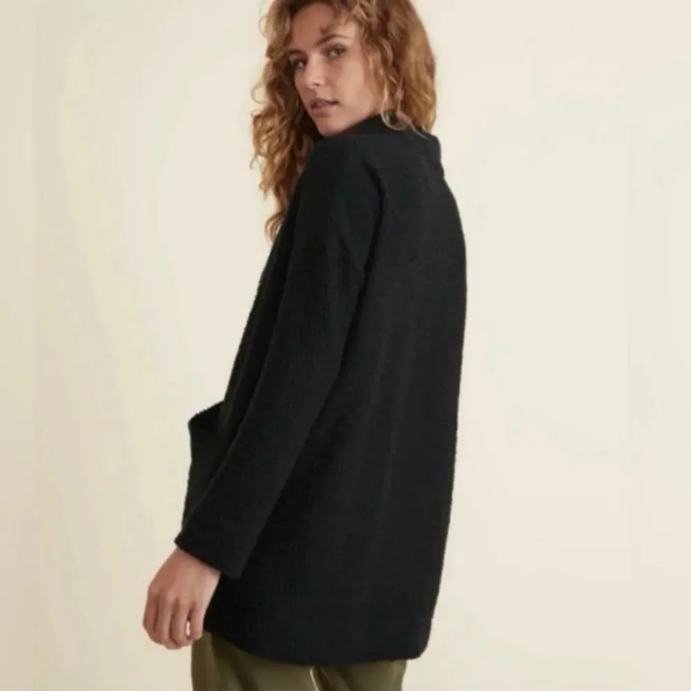 Marine Layer Women's Birdseye open-front cardigan sweater Black  Size Small